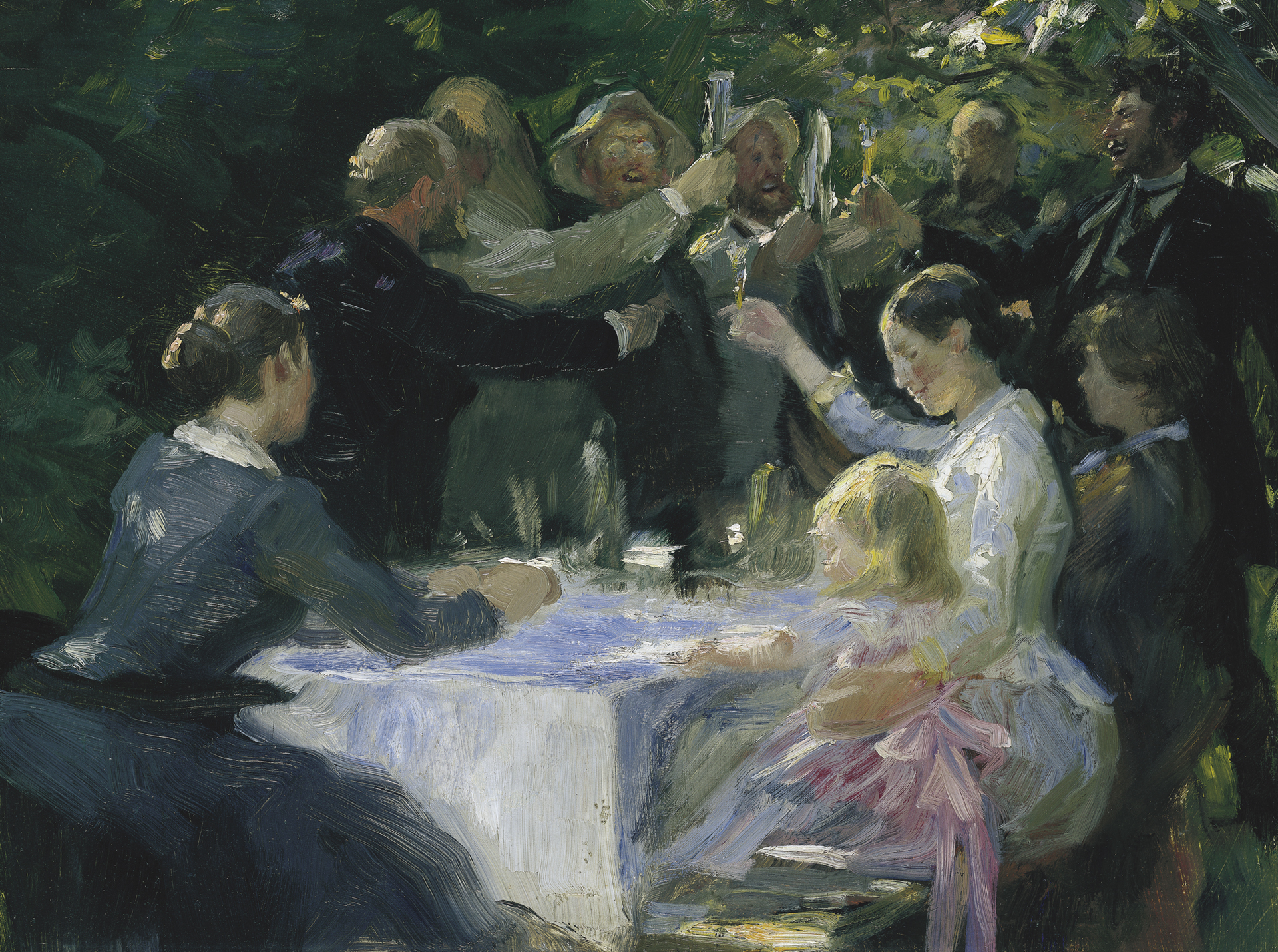 burst Faldgruber Ubevæbnet P.S. Krøyer: Hip, hip, hurra. 1888