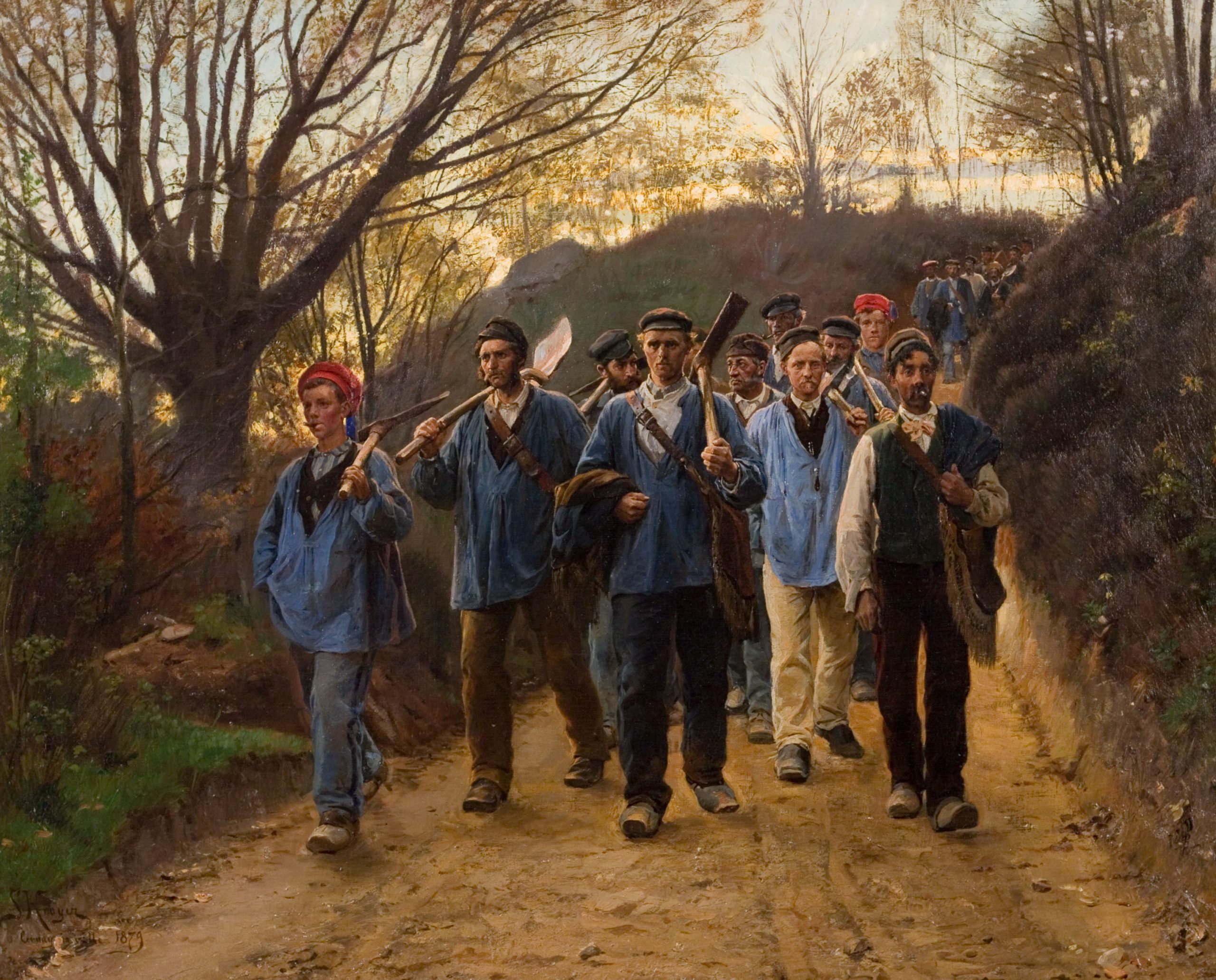 P.S. Krøyer: Franske arbejdere i hulvej. 1879. Ribe Kunstmuseum