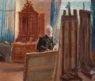Michael Ancher at work in his Studio