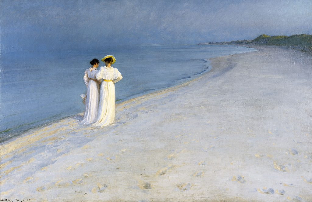 Peder Severin Krøyer: Summer evening on Skagen Sønderstrand. 1893